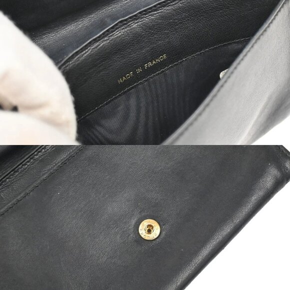 CHANEL CC Logo Bifold Wallet Leather Black GHW France Vintage 01KB335 - Picture 16 of 16